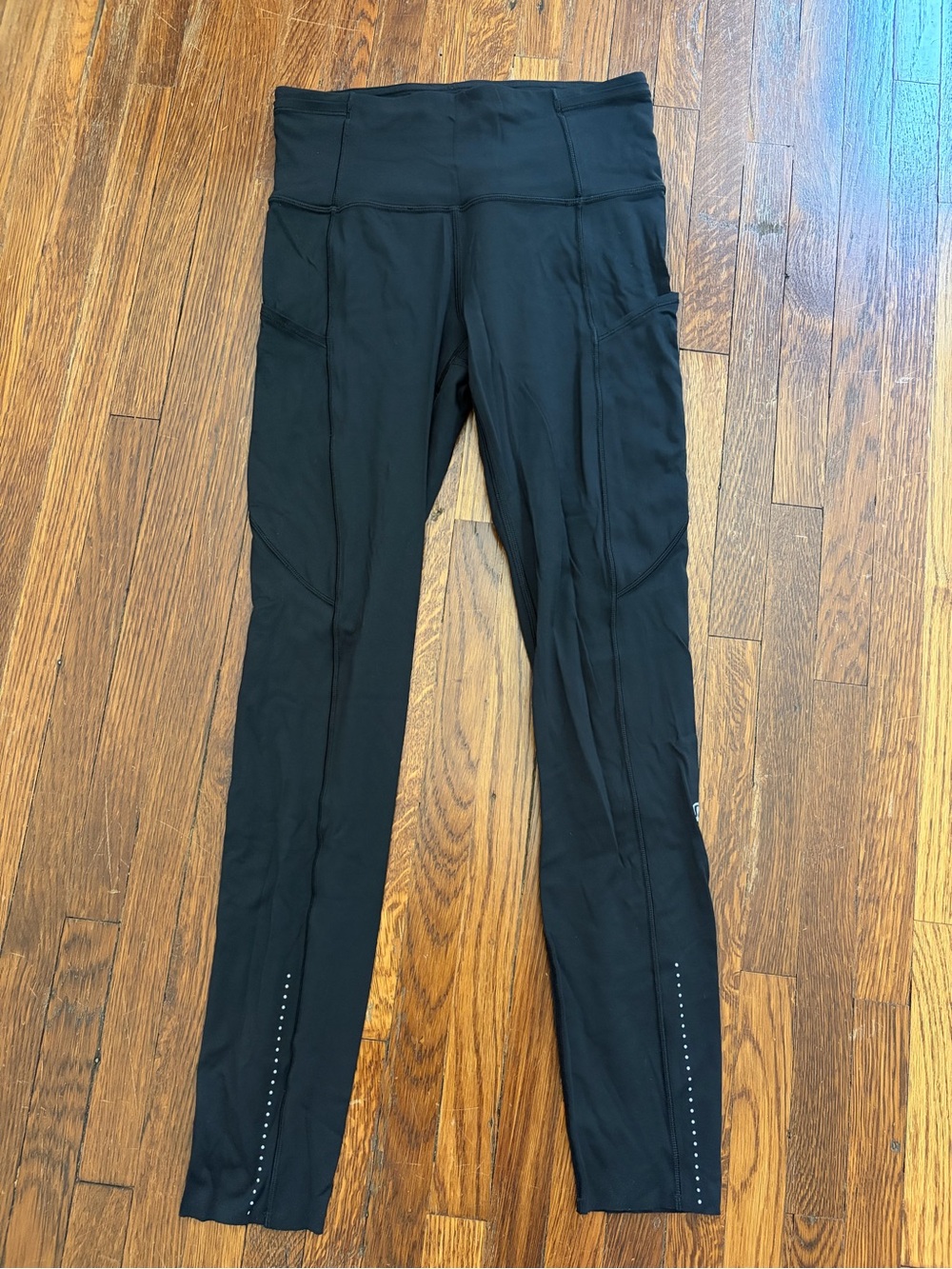 Lululemon Black Leggings with Polka-dots and Side Pockets